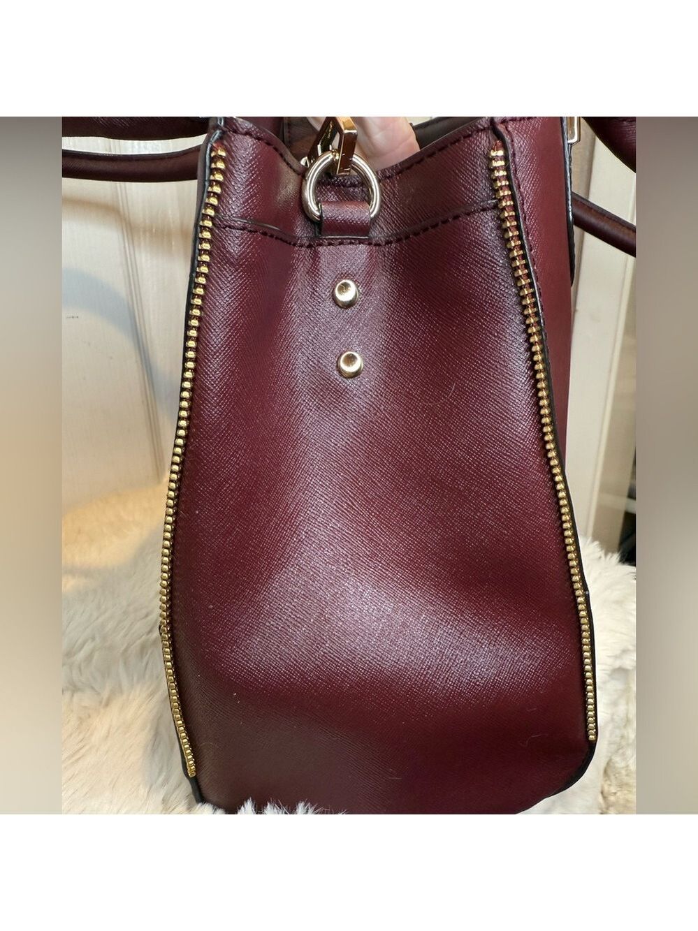 REBECCA MINKOFF SAFFIANO LEATHER TOP HANDLE CROSSBODY SATCHEL TOTE - Picture 6 of 16